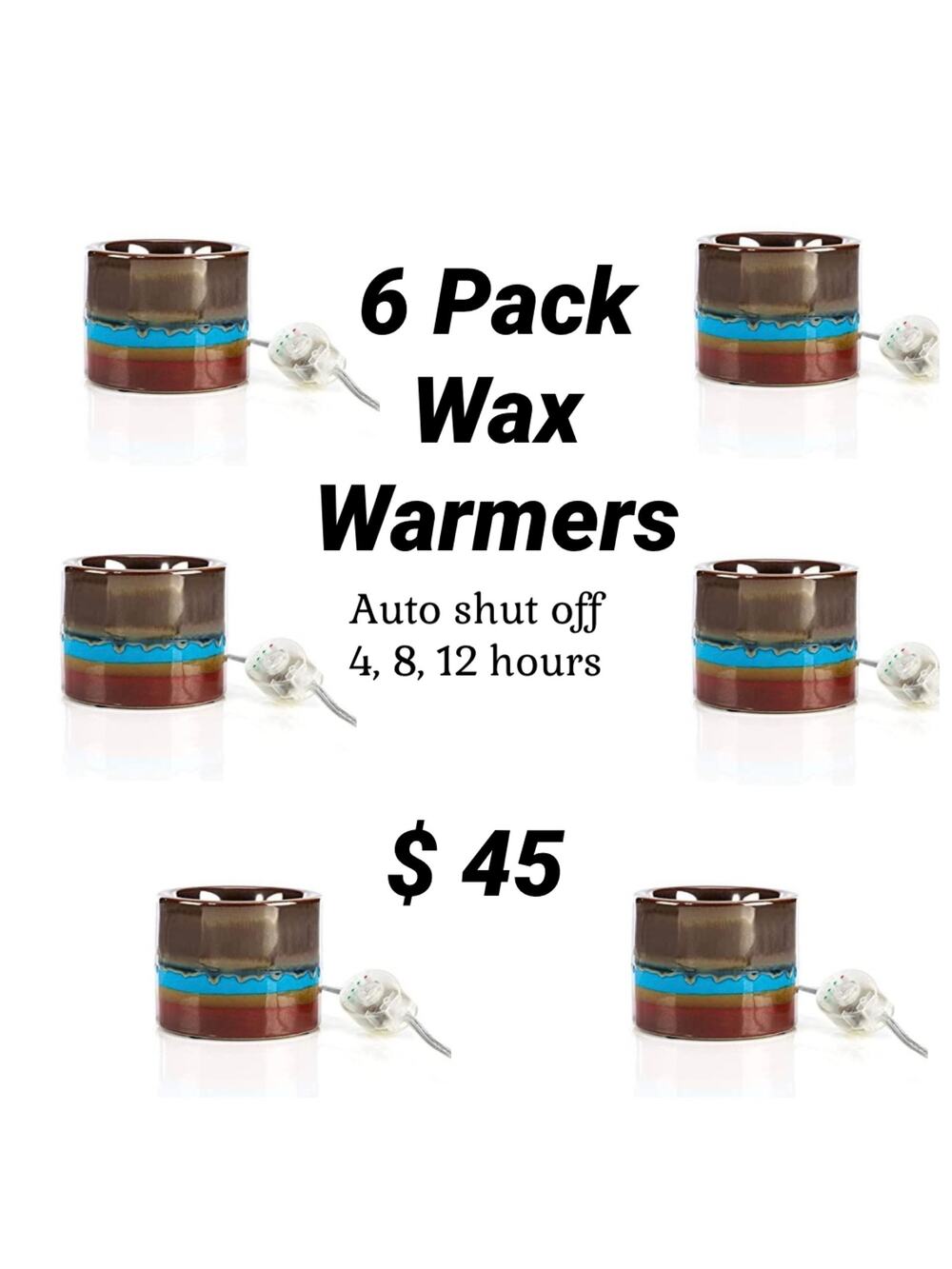 Gold Canyon Landscape Warmer Bundle Set of 6 w/ timer auto shutoff for wax/oils